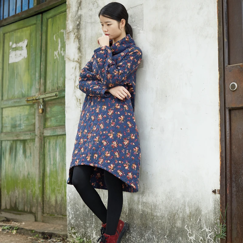 Платье миди женское демисезонное с длинным рукавом и цветочным принтом|robe