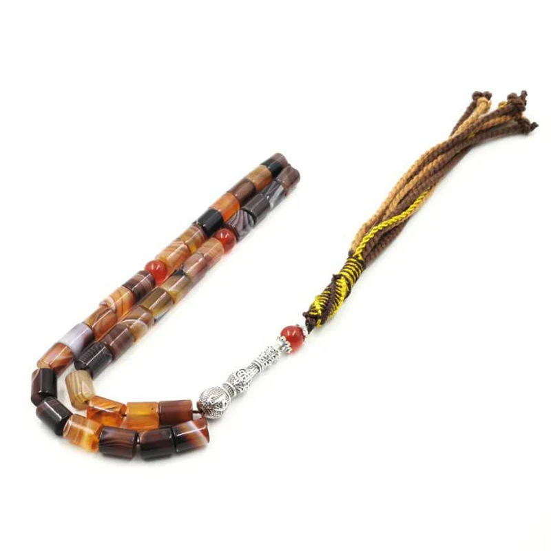 Натуральные бразильские Агаты tasbih 33 Роскошные четки мусульманский ИД Рамадан gfit
