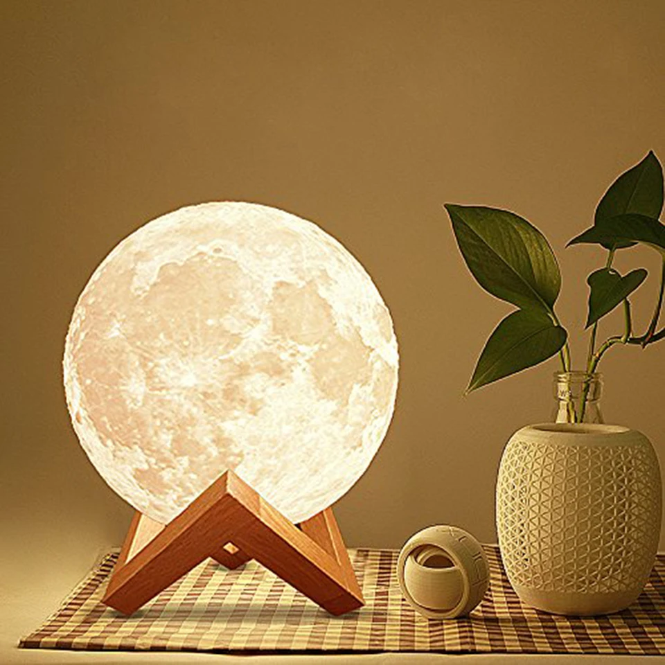 

Ночник Xsky с 3D рисунком Луны, Аккумуляторный USB-светильник с сенсорным выключателем, настольные лампы, Романтический креативный подарок, дек...