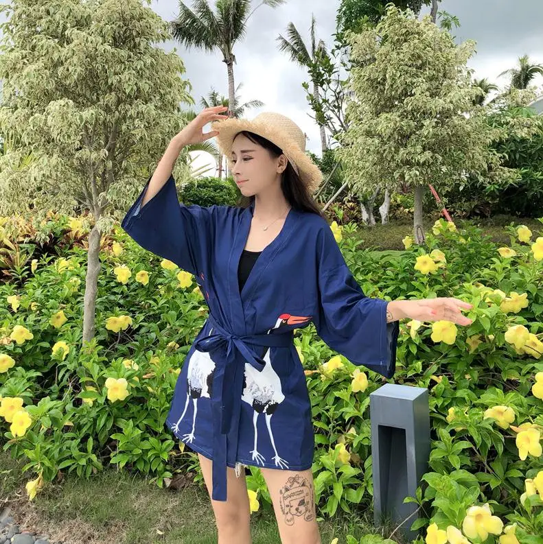 Style 16 Традиционное японское кимоно yukata женское японское короткое платье свободная одежда kimomo японский кардиган кимоно Японские Женские haori - Color: Style 16