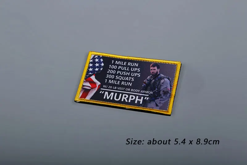 1 шт. Военная нашивка The Murph Challenge Badge Вышивка тактический боевой нарукавник для рюкзак для одежды Аппликация Украшение