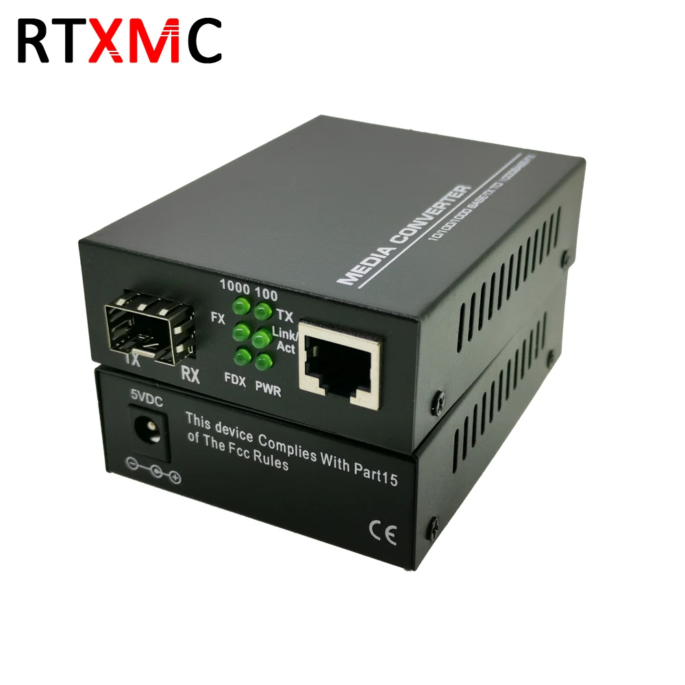SFP волокна Media Converter к RJ45 Gigabit 10/100/1000 M Ethernet преобразователя приемопередатчик