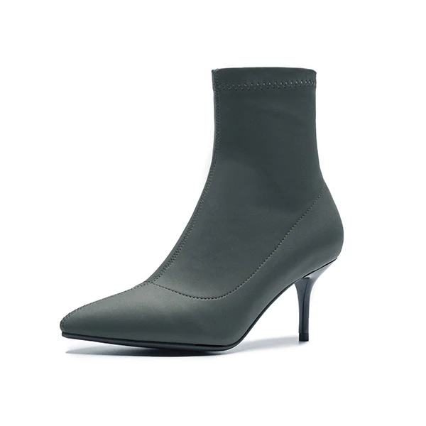 Military Green SOPHITINA Sexy Pointed Toe Boots Fashion High Quality Silk Thin Heels Solid Women's Shoes New Hot Sale Unique Ankle Boots MO238 - Цвет: Military Green