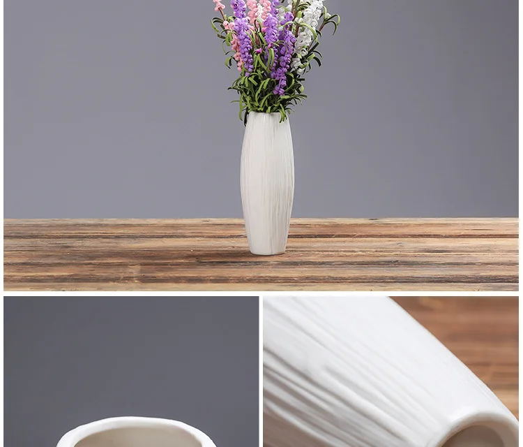 Европейская керамическая ваза для офиса, аксессуары для дома, украшение винного шкафа, настольные керамические украшения, простые белые вазы