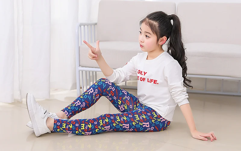 SheeCute/Леггинсы с принтом для девочек; одежда для маленьких девочек; Детские обтягивающие леггинсы с цветочным принтом; SC1752