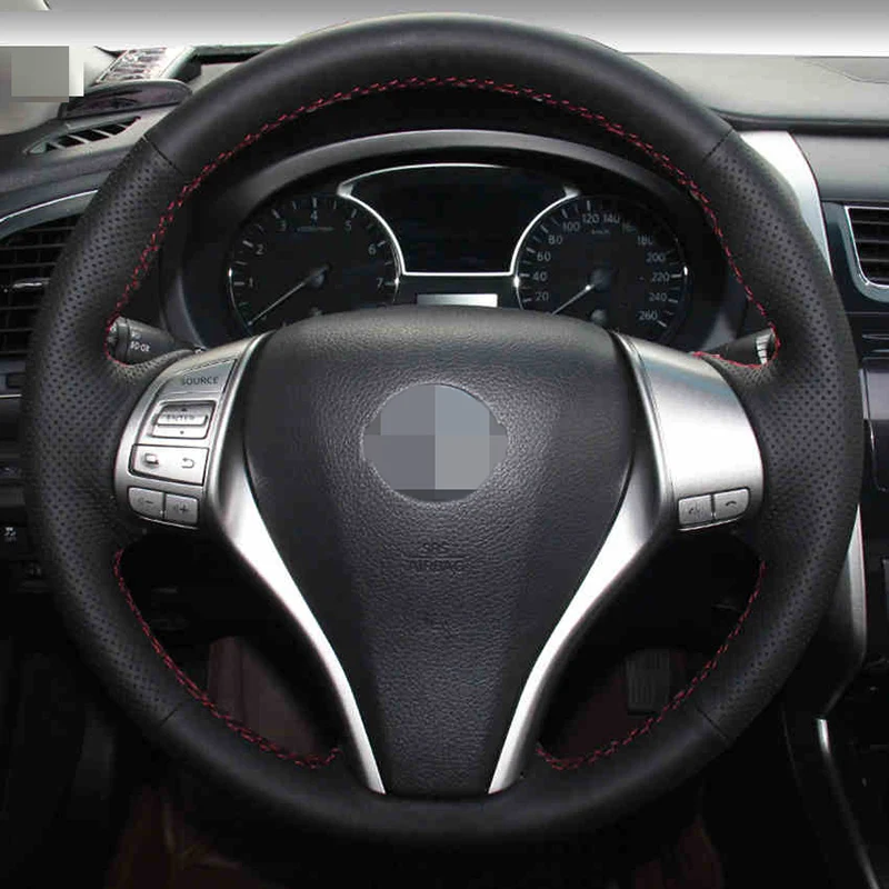 Чехол рулевого колеса из искусственной кожи для Nissan 2013 Teana 2014 X Trail QASHQAI Sentra|leather