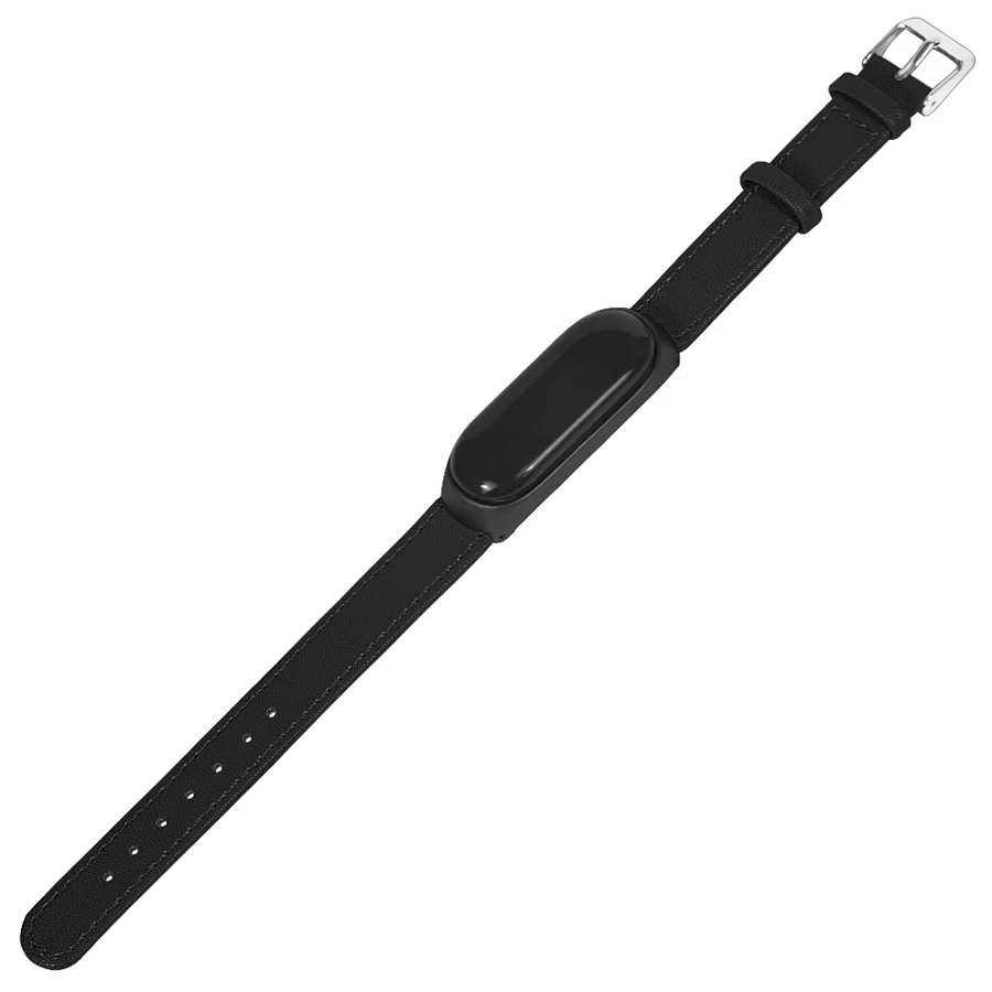 Ремешок с металлическим корпусом для Xiaomi Mi Band 3 кожаный ремешок смарт-часов