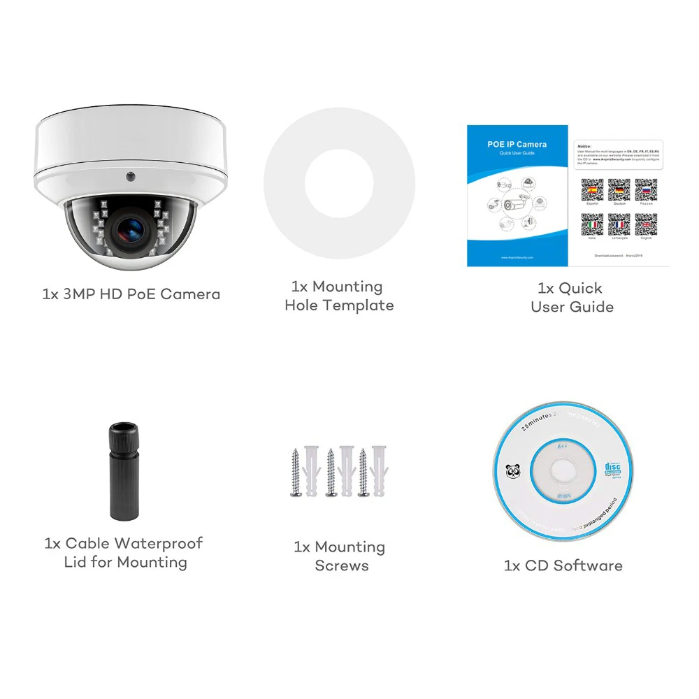 UniLook(Hikvision Compaible) 3MP купольная POE IP камера для улицы ночного видения ИК 30 м датчик движения оповещение всепогодный IP66 ONVIF