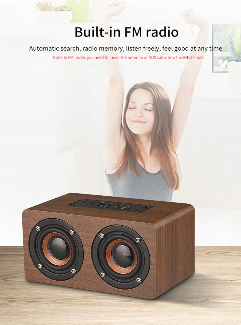 Sovawin Деревянный беспроводной динамик Bluetooth цифровой будильник HIFI Портативный Handfree громкоговоритель с микрофоном Поддержка TF карты MP3