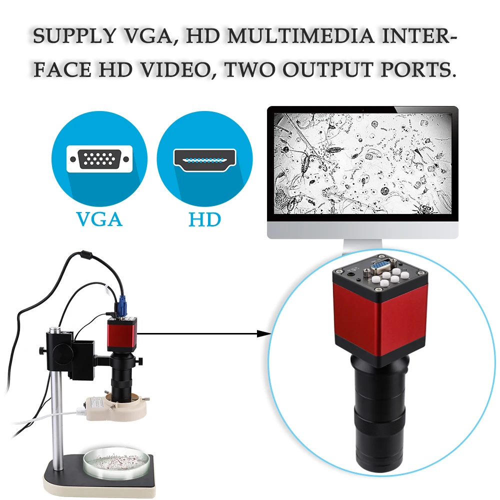 1 3 мегапикселей промышленный микроскоп комплект 60F/S VGA HD мультимедиа Интерфейс