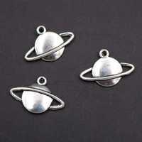 wkoud 10pcs silver color satellite alloy pendant bracelet necklace diy metal jewelry handmade accessories 2215mm a37