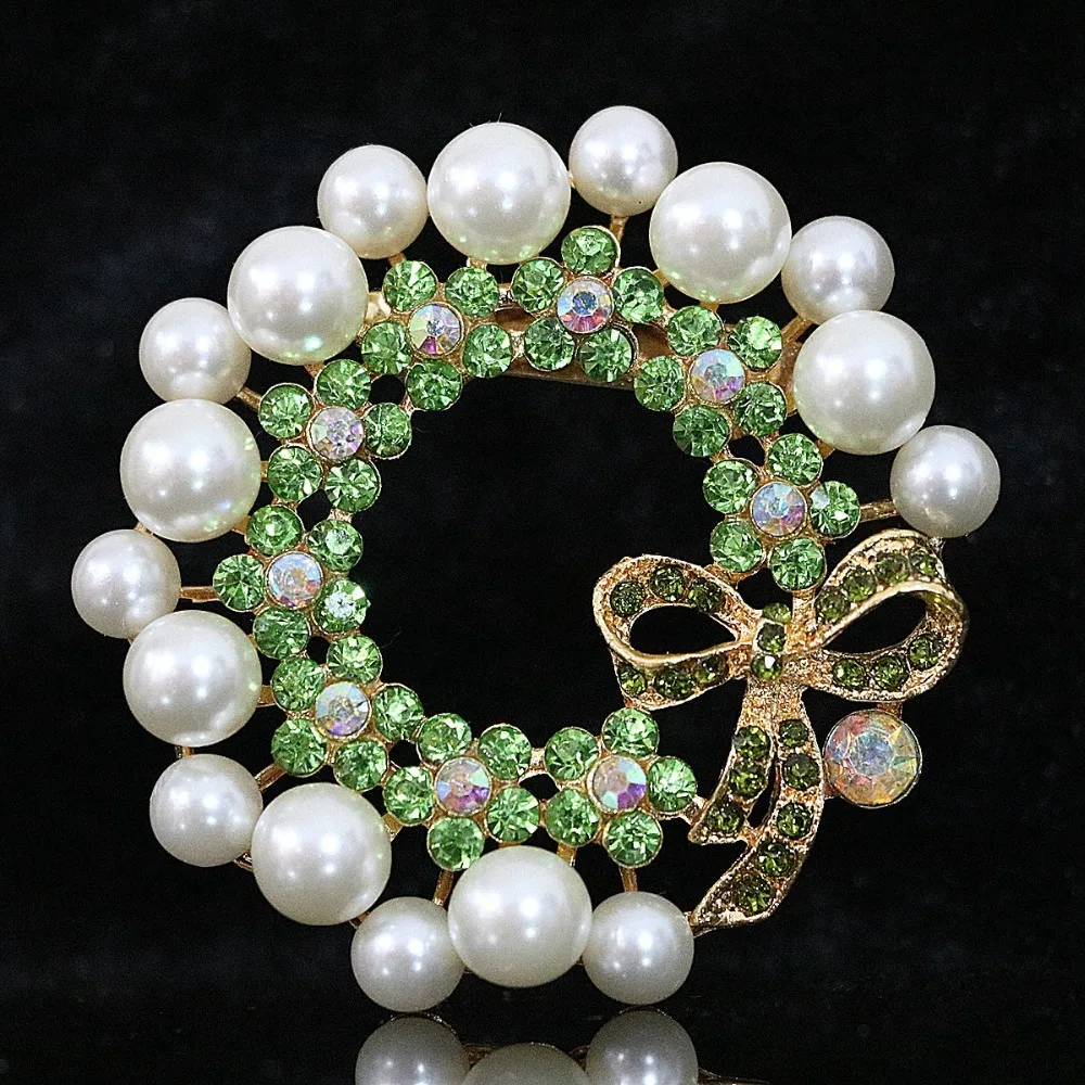 Бесплатная доставка многоцветный большой брошь Дор женщин 61 мм со стразами Белый