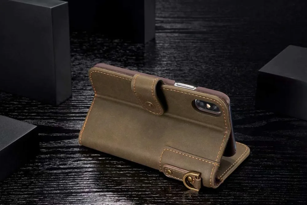 IMIDO Флип Ретро чехол для телефона из искусственной кожи для iPhone XS MAX многофункциональный кошелек футляр для карточек визитница для iPhone X XR 8 7 6 6 S Plus SE Coque