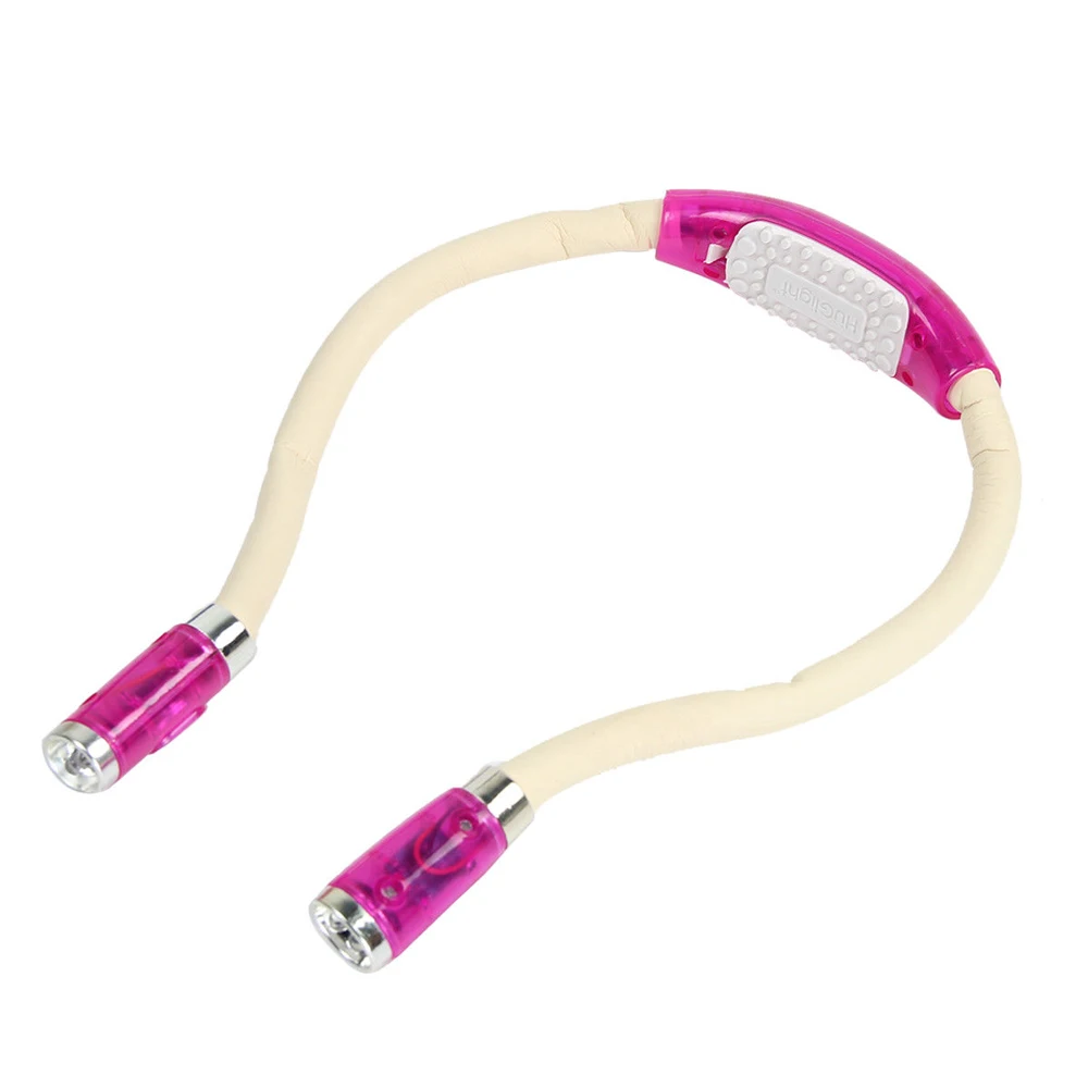 Pink Удобные гибкие Handsfree светодиодный шеи Hug светильник, лампа для чтения книг, новинка ночь светодиодная вспышка светильник походный светильник - Испускаемый цвет: Pink