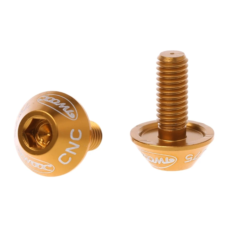 yellow 2 шт. M5x10mm Алюминий сплав велосипед бутылку воды клеткой болт держатель винт - Цвет: yellow