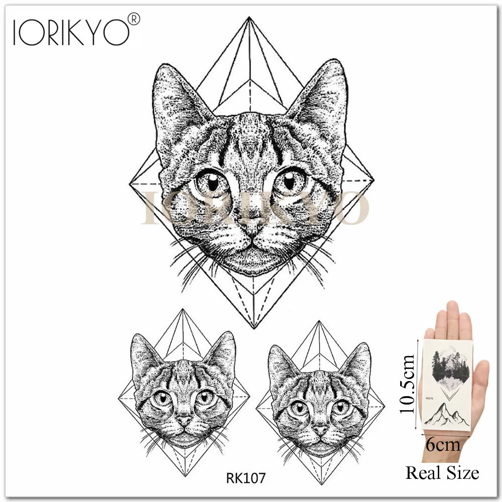 IRK107 Iorikio, черная Геометрическая временная татуировка, старая сосновая елка, женские наклейки на руку, мужские Модные водостойкие татуировки, лесные татуировки, Переводные картинки - Цвет: IRK107