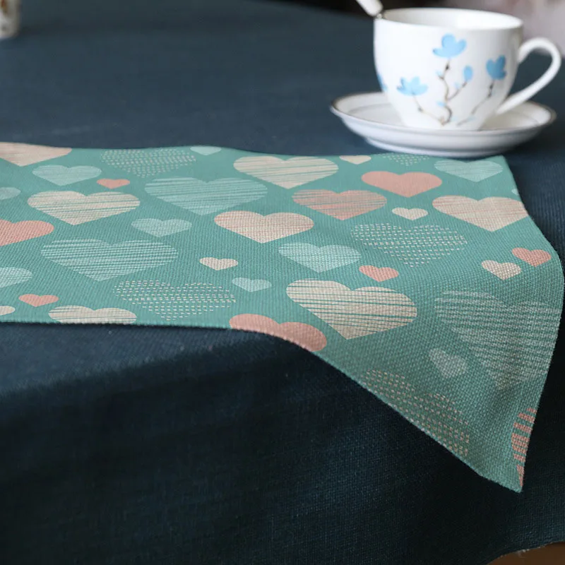 Современные просто Новый Геометрическая любовь узор печати хлопок конопли