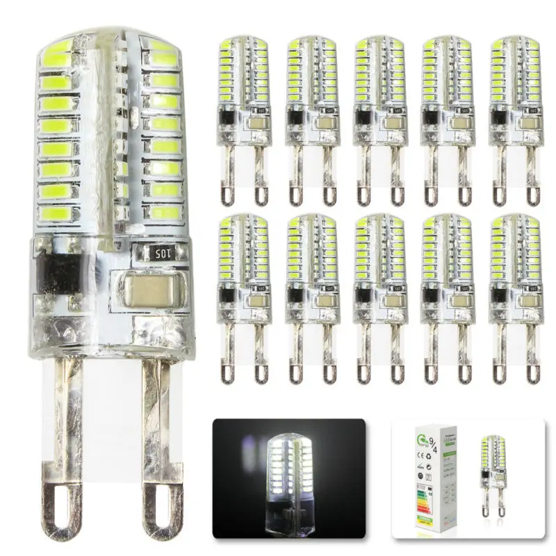 10x 220V 230V G9 6W Silicone COB 64LED Bulb SMD3014 LED Corn Lamp Spotlight for Crystal Warm Cold White | Лампы и освещение