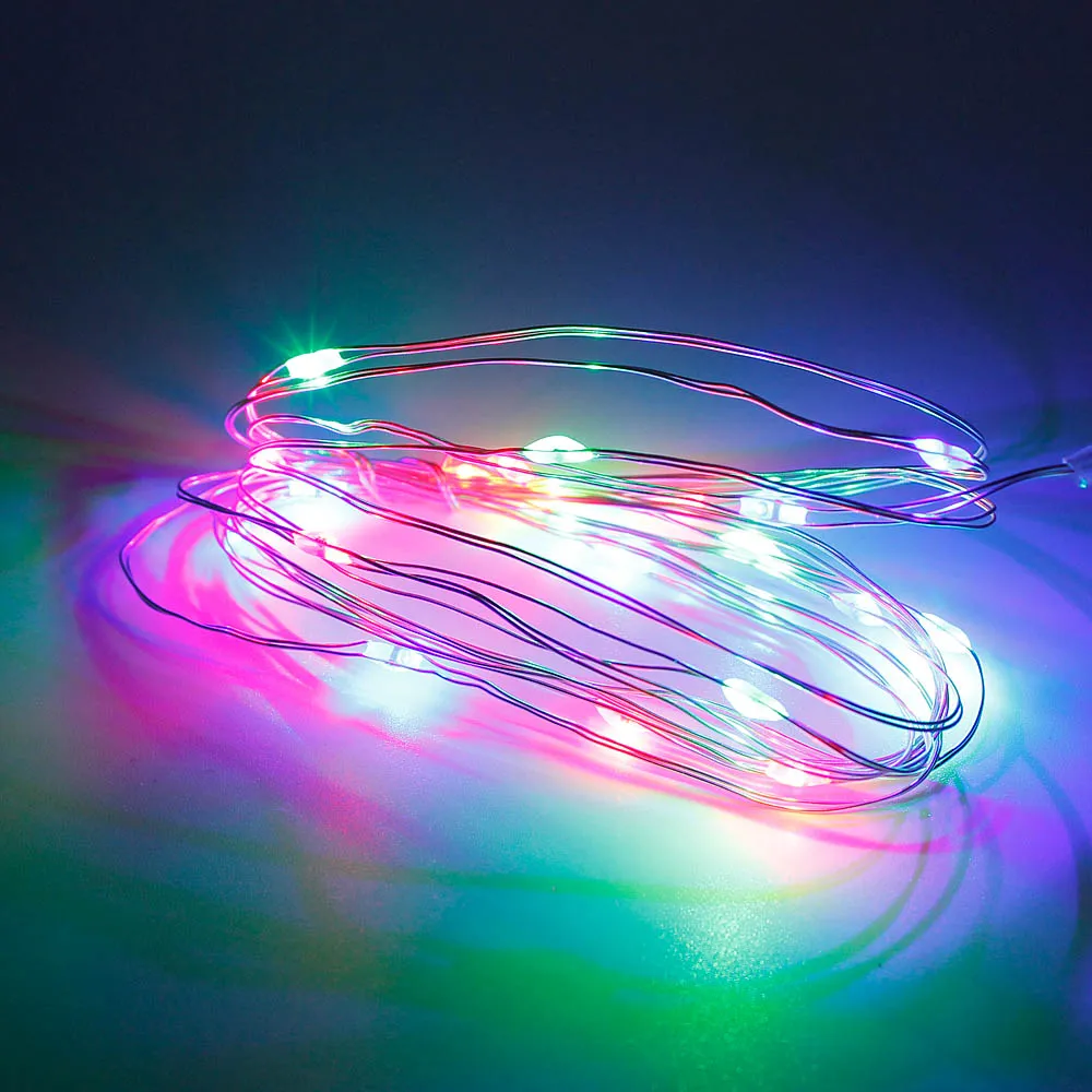 2 м с медным проводом светодиодная гирлянда батареей водонепроницаемая для