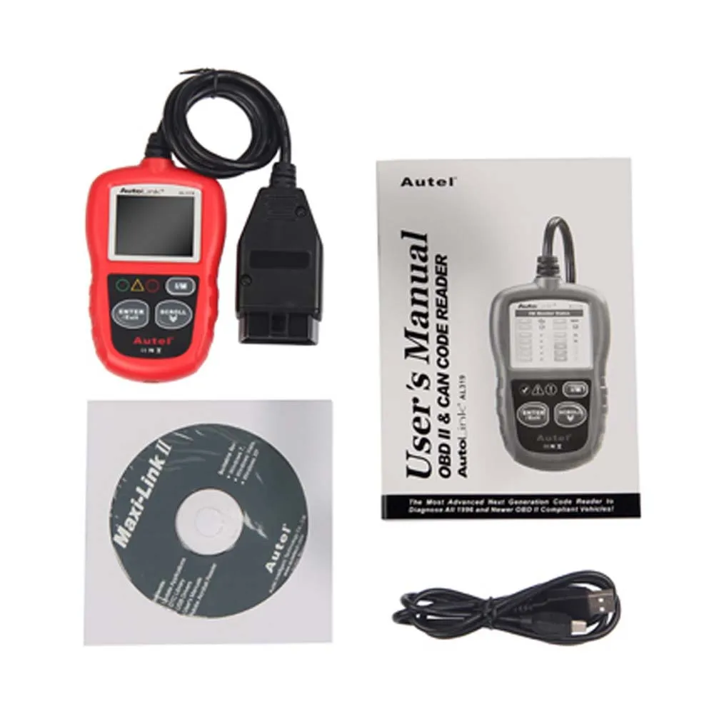 Оригинальный считыватель кодов Autel AutoLink AL319 следующего поколения OBD II/EOBD AL 319 Auto Link