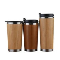 upors natural bamboo thermos bottle 350450ml stainless steel tumbler vacuum insulated bottle hot water flask travel thermos mug
