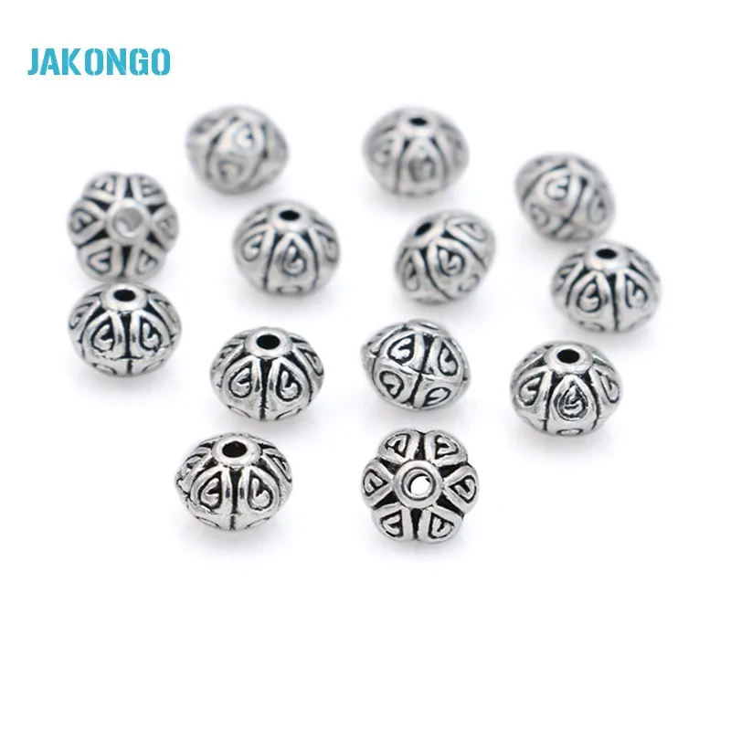 JAKONGO разделительные бусины античное посеребренное покрытие свободные для