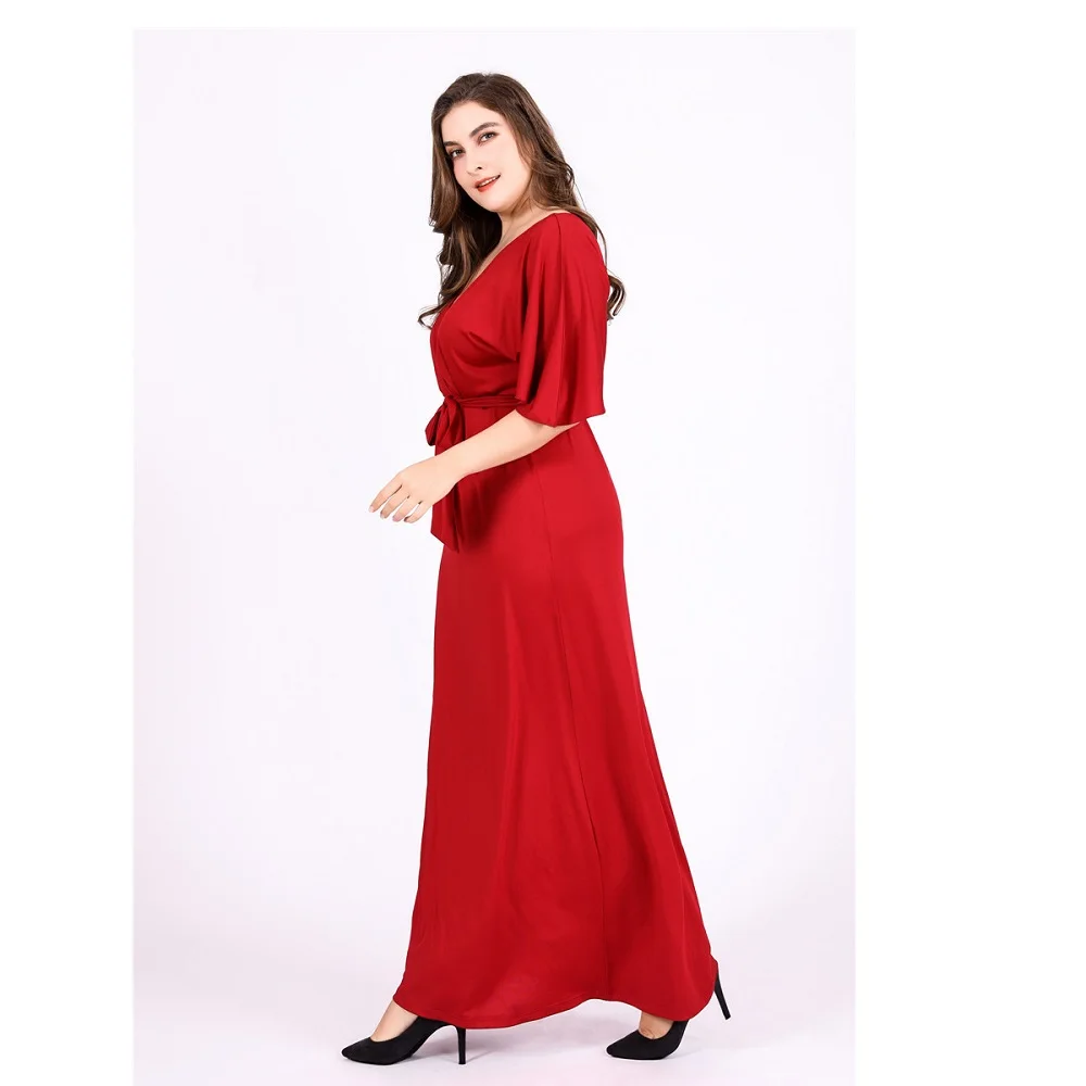 Большое женское платье большого размера XL/2XL/3XL/4XL/5XL/6XL с рукавами летучая мышь