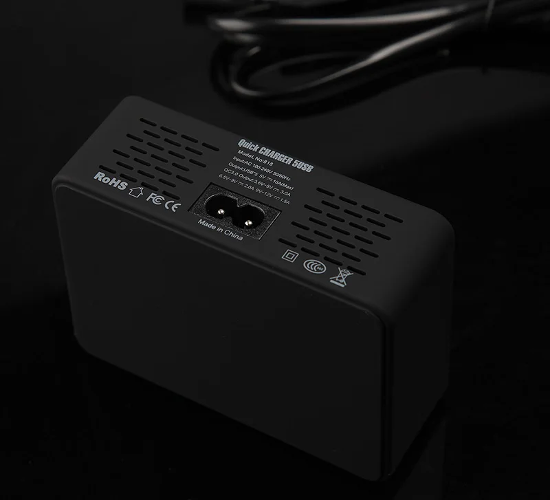 Мульти USB зарядное устройство 50 Вт 5 портов быстрое с QC 3 0 Быстрая зарядка LCD умная