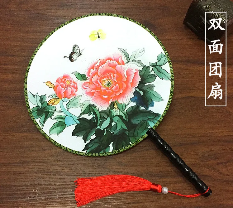 1 шт. двухсторонний круглый вентилятор с вышивкой Ретро винтажный Дворцовый