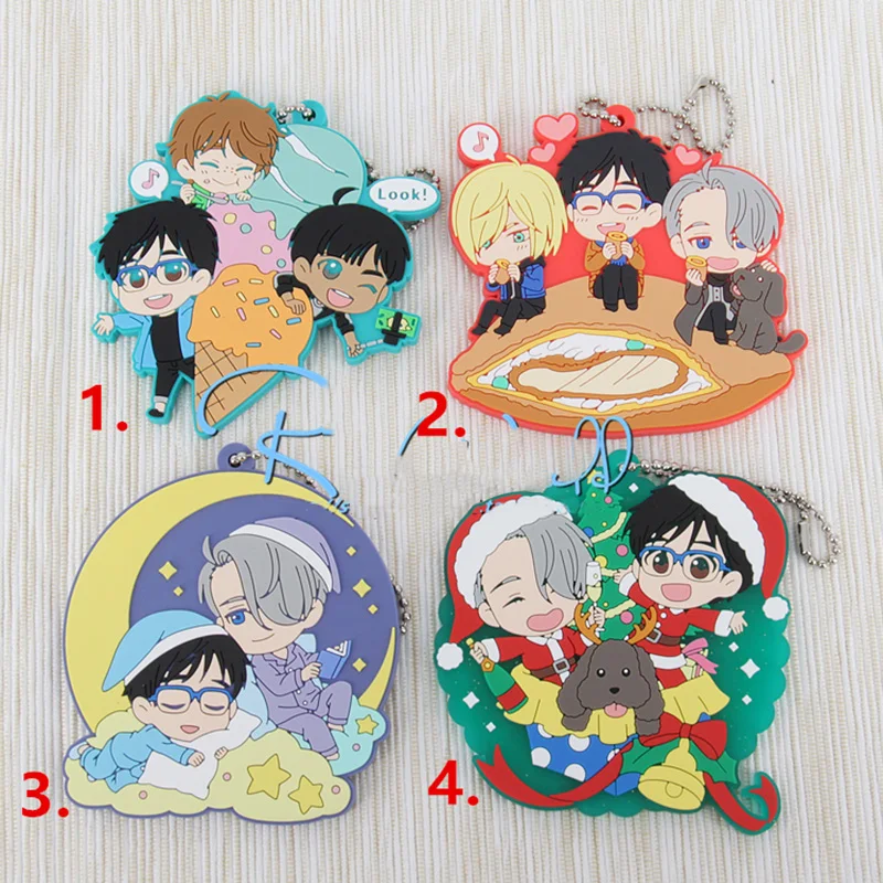 1 шт. Рождественский Ver. YURI ON ICE Nikiforov Yuri Брелок «кацуки» Otabek Phichit Portachiavi брелок для телефона на ремешке с подвеской Fujoshi