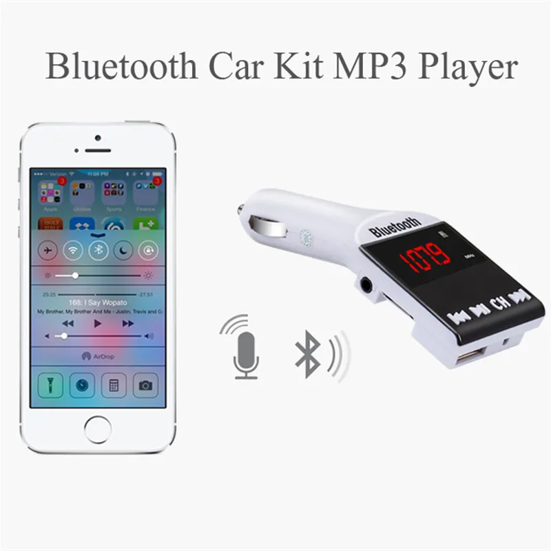Автомобильный Bluetooth-модулятор JINSERTA FM-трансмиттер громкая связь mp3-плеер