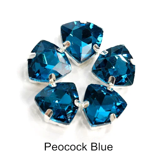 Peocock Blue 20 шт. 12 мм смешанные цвета пришить с коготь стразы для шитья разноцветный стеклянный камень на одежду платье украшения B1096 - Цвет: Peocock Blue