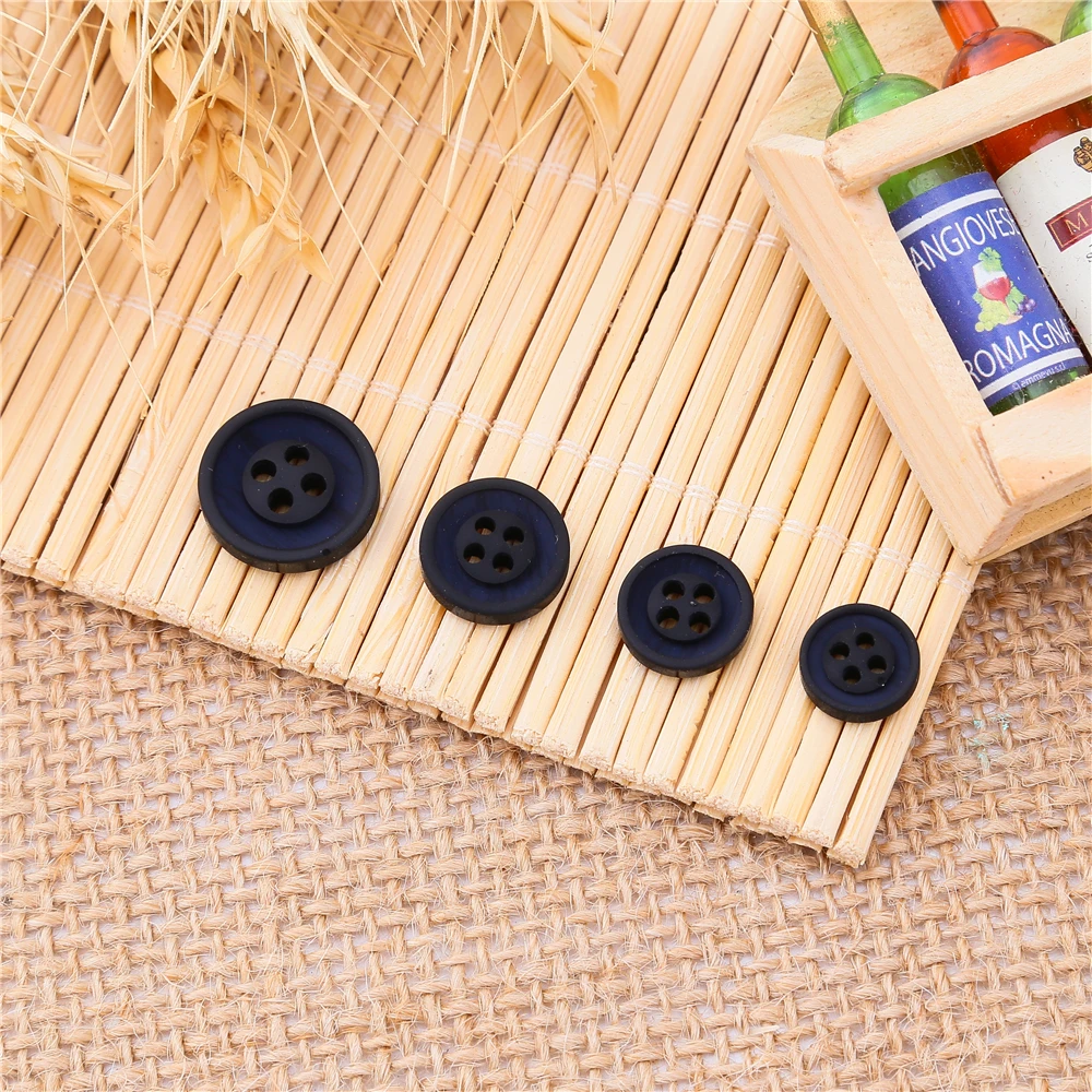 100 шт четыре отверстия смоляные пуговицы круглое деревянное кольцо глубокие