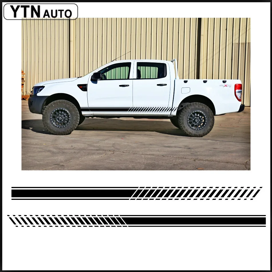 2 шт. градиентная боковая полоса графическая Виниловая наклейка для Ford ranger 2012 2013