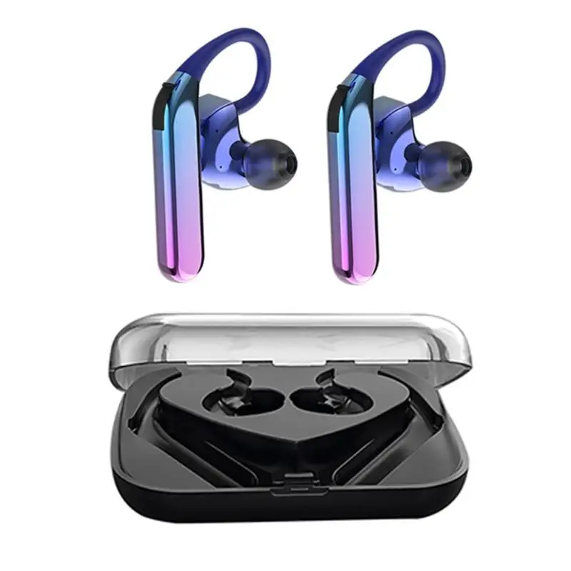 X6 TWS Bluetooth наушники с двойной подвижной катушкой IPX7 водонепроницаемый Заушник с микрофоном Стерео Auricula для xiaomi/Apple/Android Earpods - Цвет: Aurora gradient