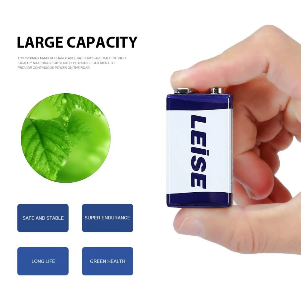 Leise 9V 280mAh nimh аккумуляторная батарея для мультиметра/игрушечный пульт