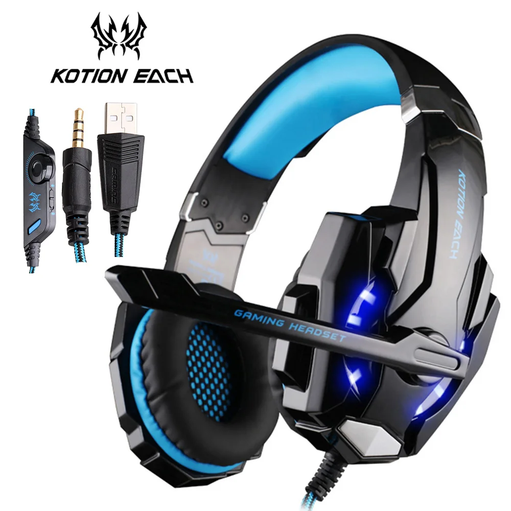 Игровые наушники KOTION G9000 PS4 игровая гарнитура 3 5 мм бас для игр С микрофоном PC/Xbox