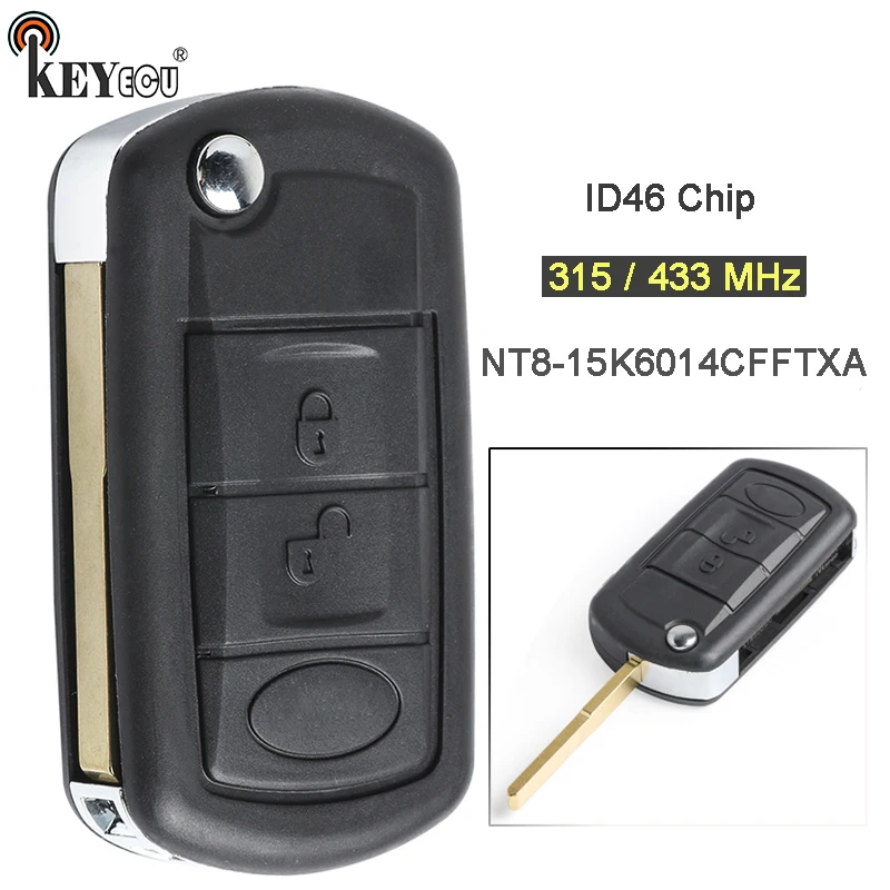 

KEYECU 315 МГц/433 МГц ID46 чип P/N: NT8-15K6014CFFTXA 3 кнопки дистанционного ключа для Land Rover LR3 Range Rover Sport