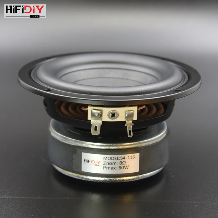 HI-FI DIY S4-116 4,5 дюймов 60 Вт аудио круглый НЧ динамик высокой мощности бас домашний кинотеатр 2,1 блок сабвуфера 2 кроссовер Lou динамик s