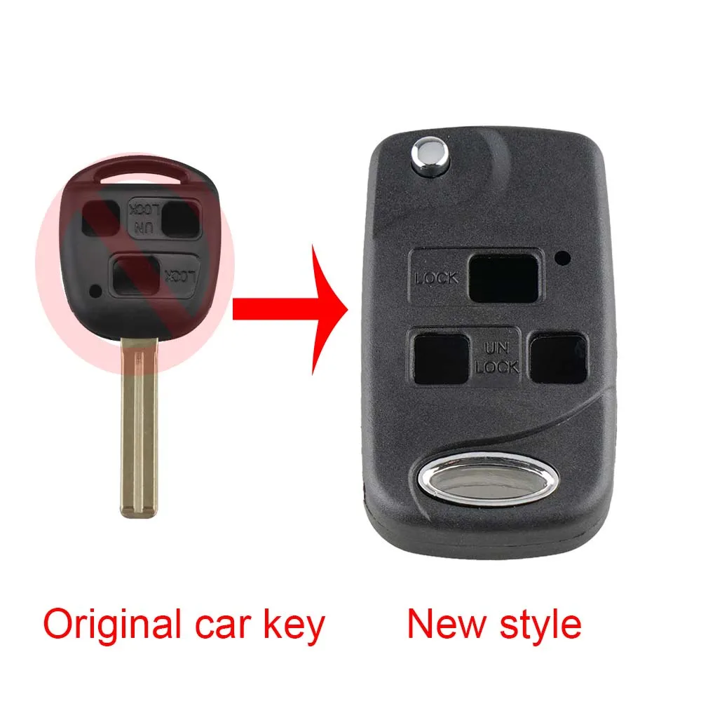 BHKEY 3 кнопки дистанционного ключа оболочки чехол для Lexus RX300 SC430 GX470 LS400 GS300 ES330 LX470 Fob стиль ключ крышка - Количество кнопок: New style