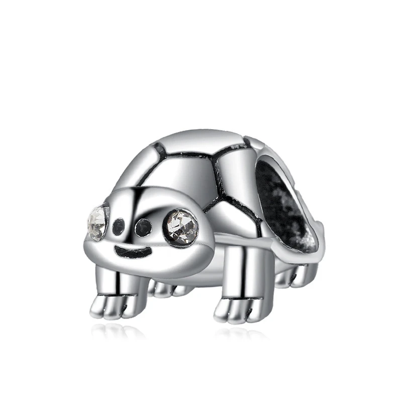 Cute Turtle Новинка, оригинальные посеребренные очаровательные браслеты Pandora, сделай сам, ключи любви, чайный горшок, Висячие Подвески, бусины для женщин, сделай сам, ювелирное изделие - Цвет: Cute Turtle