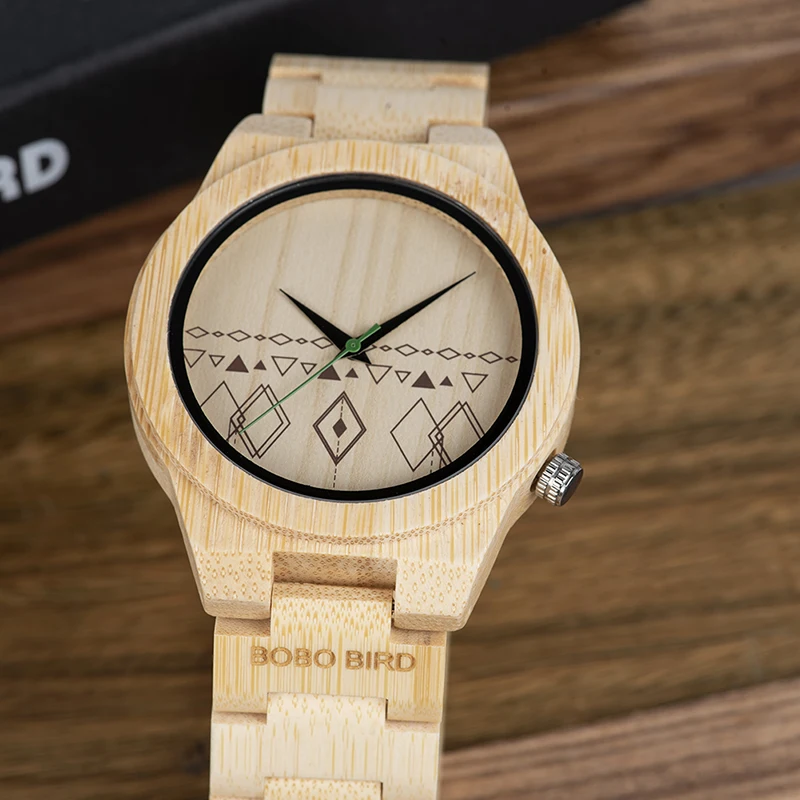 Relogio masculino BOBO BIRD мужские часы бамбуковые деревянные часы кварцевые наручные часы в деревянной коробке принимаем логотип Прямая поставка
