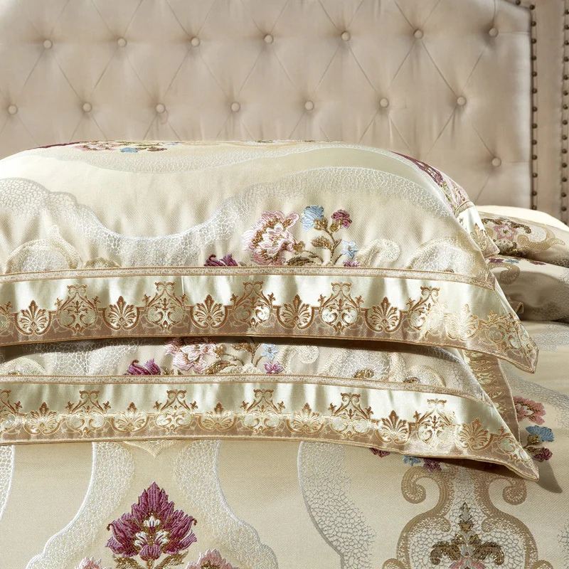 ARNIGU Double bed jacquard bedlinen 4pcs set King size Silk Cotton bedclothes Duvet cover Coverlet/bedspread Luxury Bedding sets | Домашний