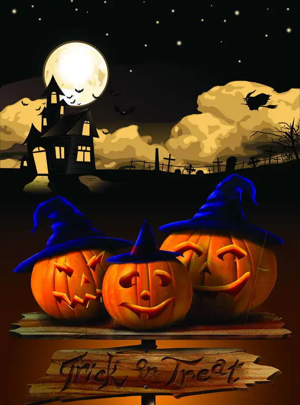 

5x7 Halloween Photography Backdrop Background Cloth Digital Vinyl Photo Background Studio Props Pumpkin Backdrops