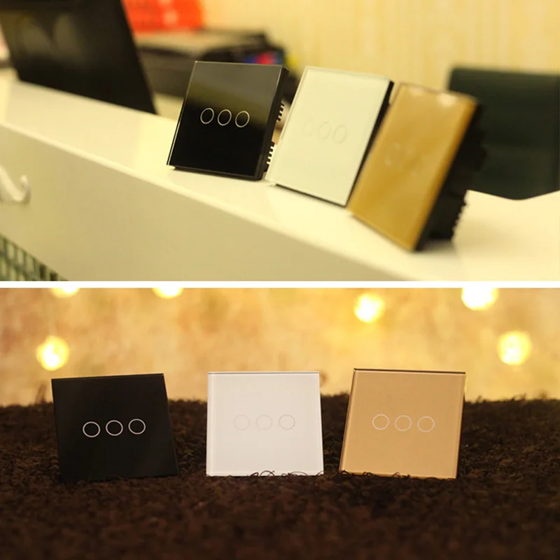 Hoomall AC 110 240 В 1/2/3 Gang 1 Way панель Переключатель LED Хрустальная стеклянная