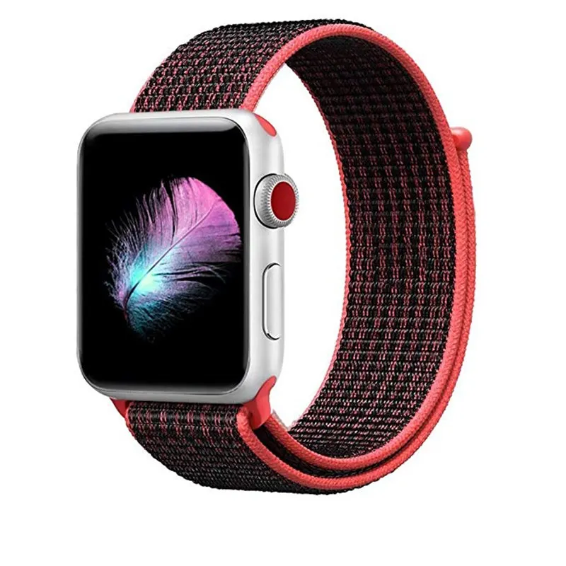 Нейлоновый спортивный бесшовный ремешок Ремешки для наручных часов Apple Watch 5 Группа 44 мм, 42 мм, 40 мм 38 м Ремешок для наручных часов Iwatch серии 5/4/3/2/1 ремешок для часов