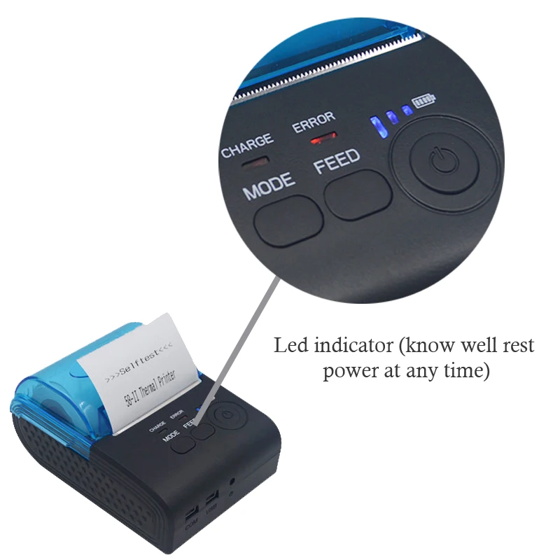 Pos58 Android pos Билл мобильный аккумуляторная термопринтер с большим хранения и Тесты