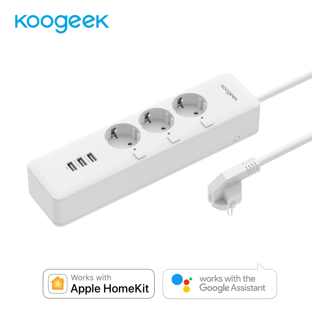 Koogeek, умный дом, электрическая розетка, Wifi, беспроводной пульт дистанционного управления, 4 USB, 3 розетки, Разъем для Apple, Homekit, Alexa, Google