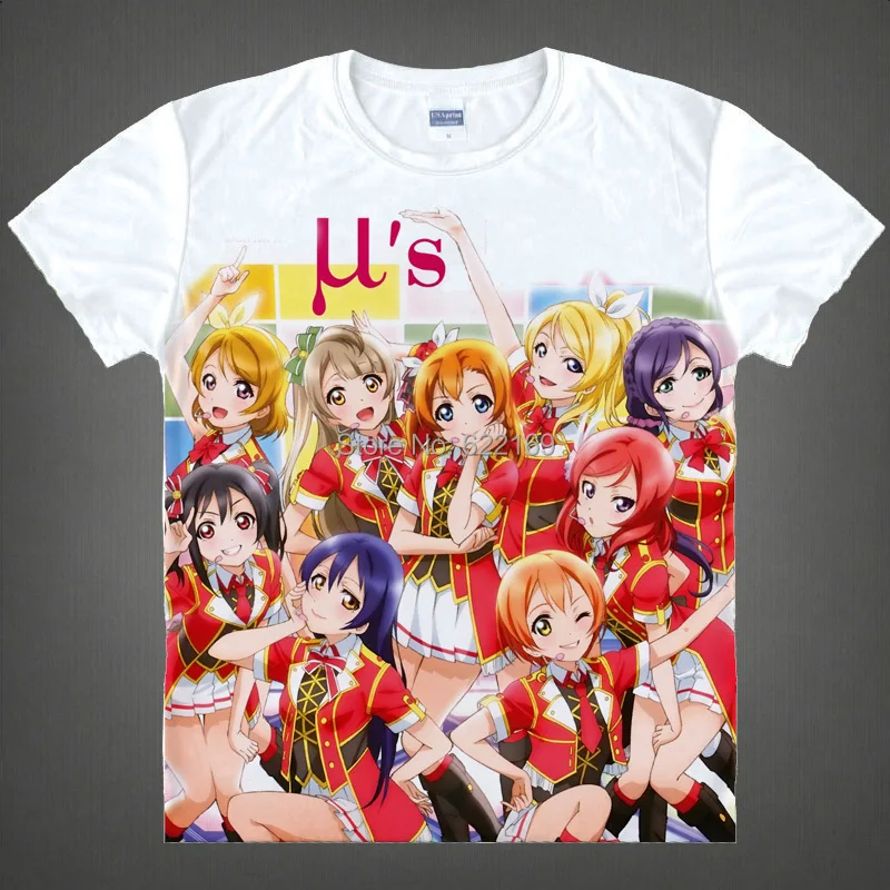 Футболка мужская с принтом Love Live Eli Honoka Maki тенниска японским известным