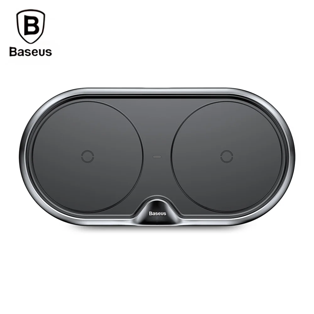 Baseus Нескользящая силиконовая двойная база Беспроводное зарядное устройство